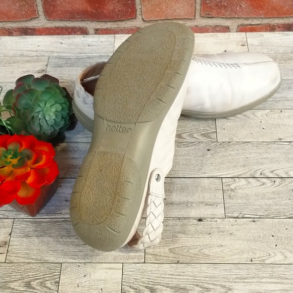 Hotter Magical White Leather Mules With Hand Plaited Strap Sz 9 1/2 - Picture 6 of 9